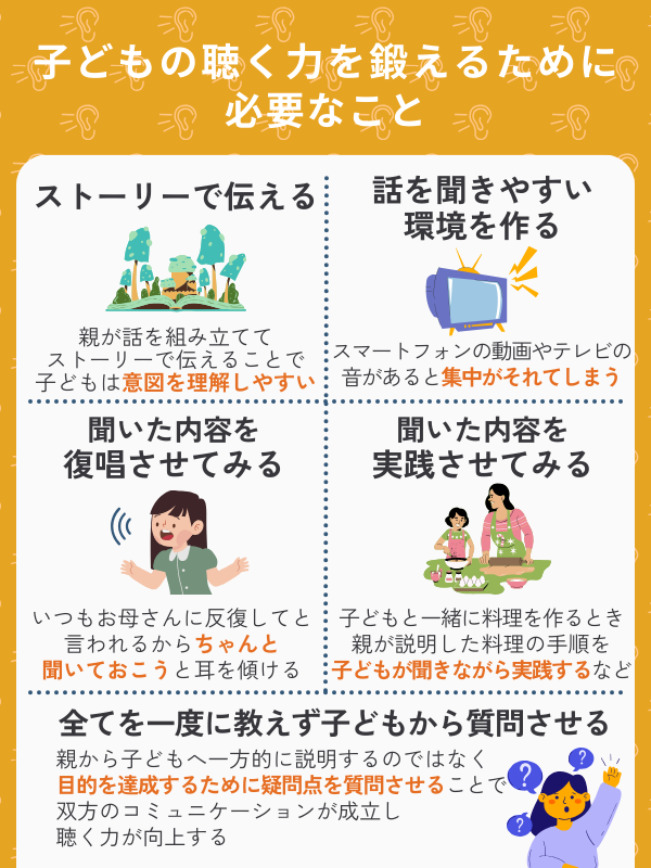 子どもの「聴く力」を伸ばす方法は？家庭でも実践できる聴く力を伸ばす 